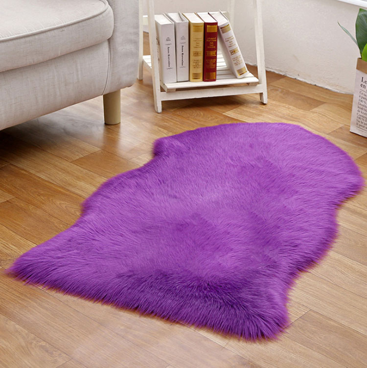 1p Violet Faux Fur Carpet, Fur Rug on floor