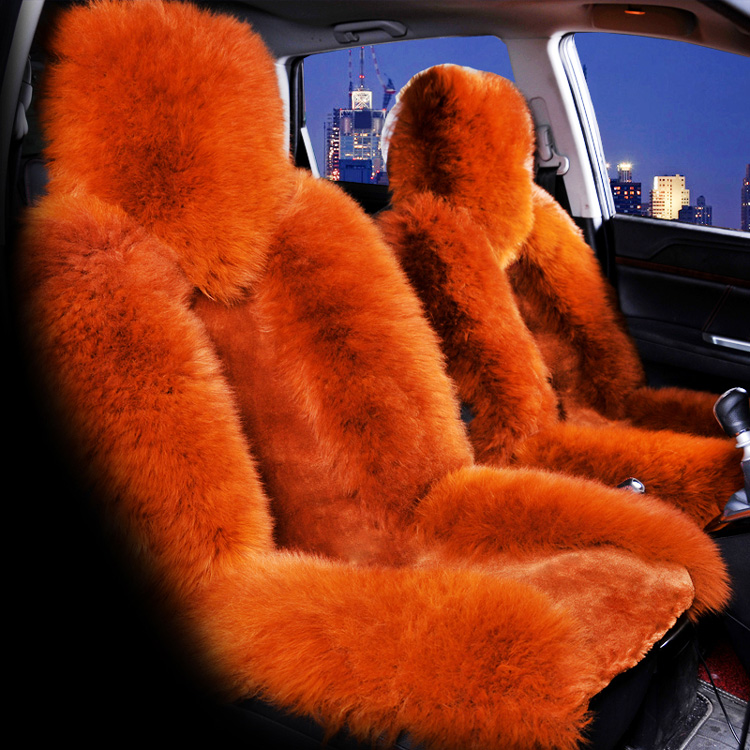 Brown Sheepskin Auto Car Front Seat Covers