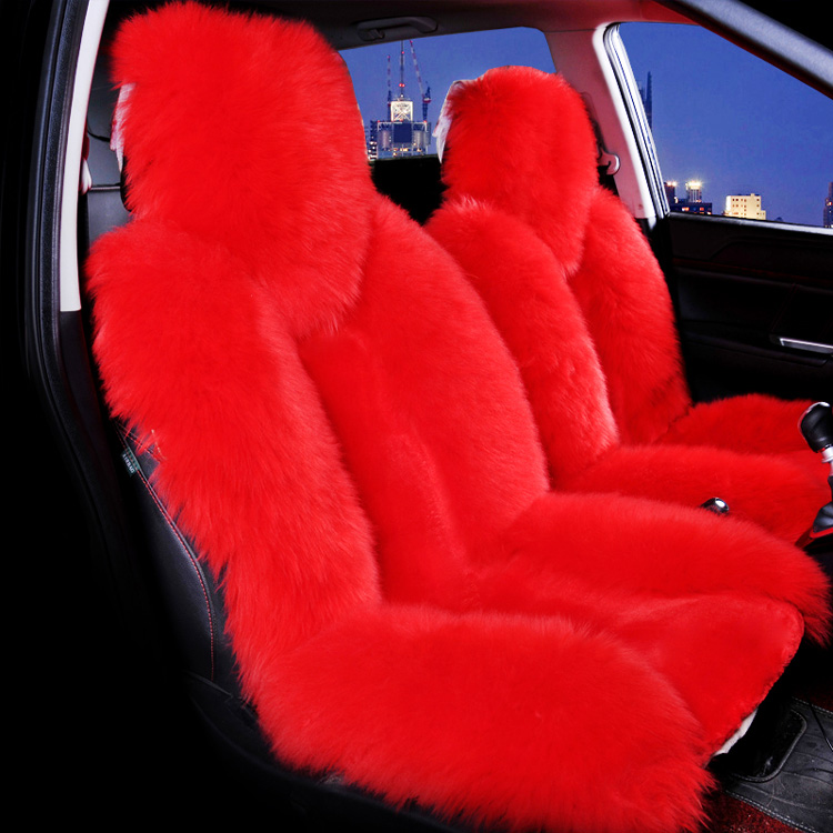 Cerise Sheepskin Auto Car Front Seat Covers