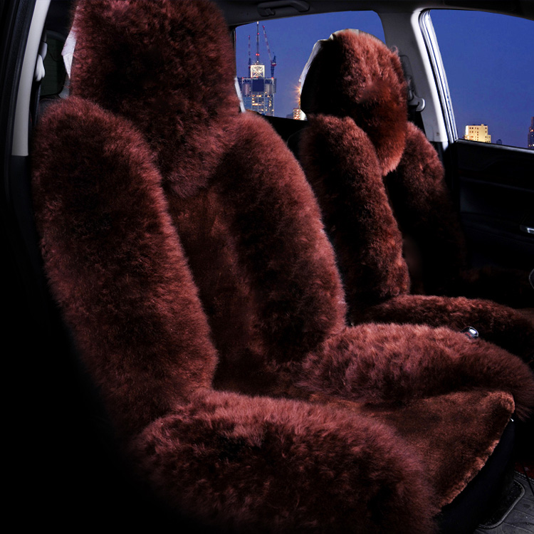 Coffee Sheepskin Auto Car Front Seat Covers