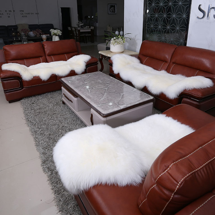 Genuine Sheepskin Application on Sofa