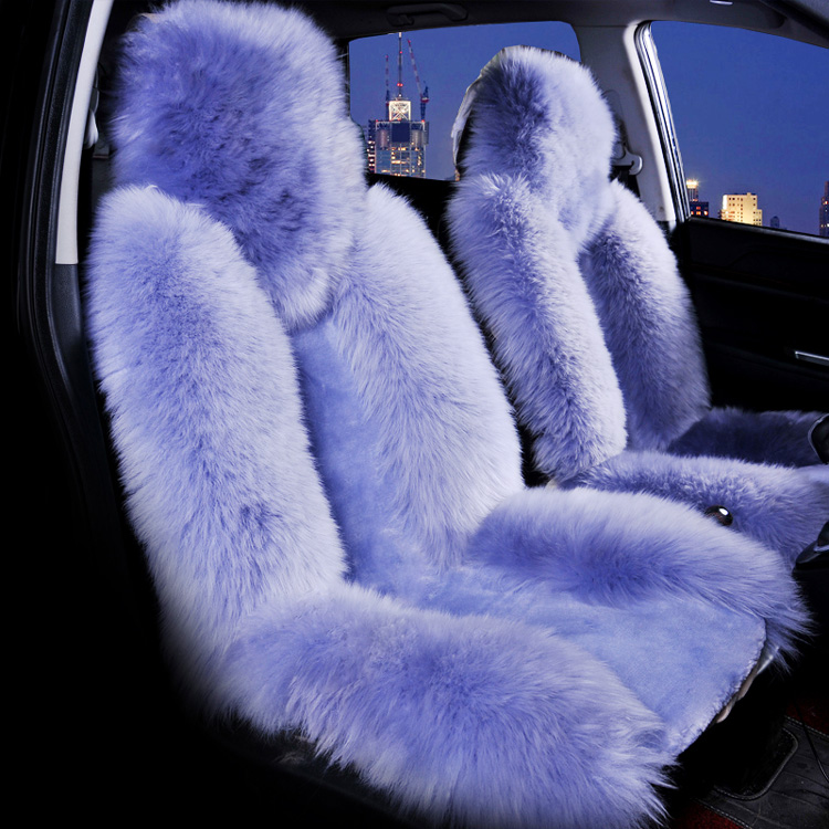 Grey Sheepskin Auto Car Front Seat Covers