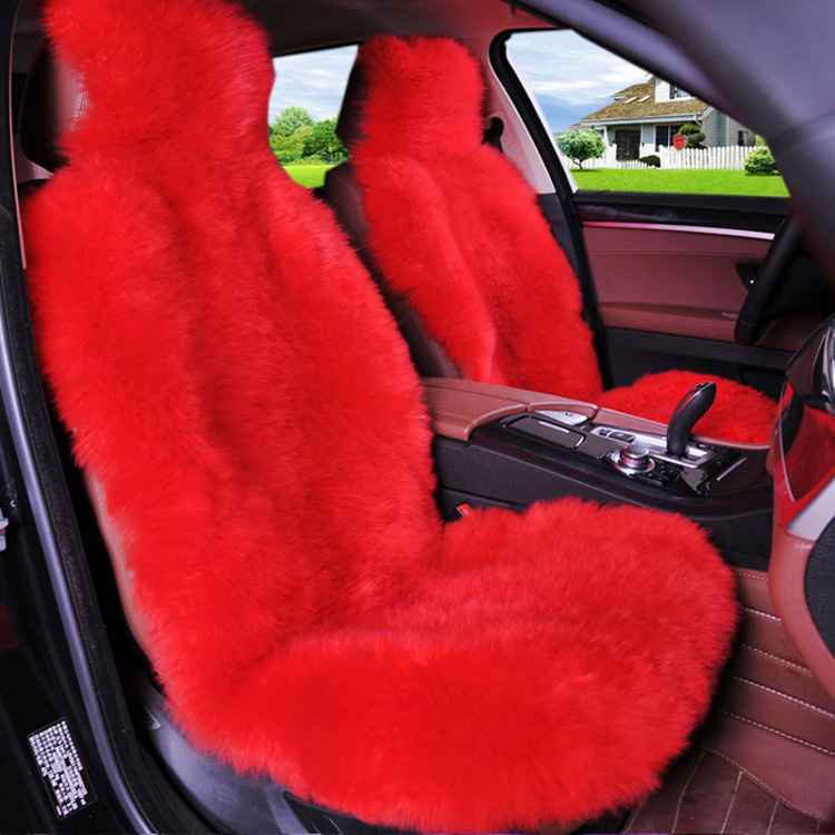 Red Genuine Sheepskin Wrap Seat Cover