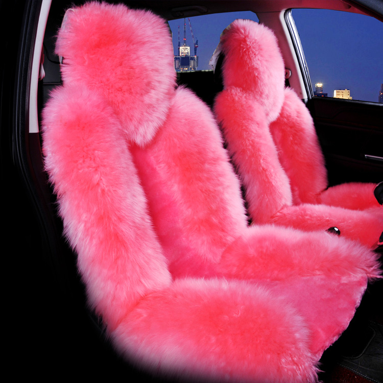 Faux Fur Middle Seat Cover, Red Sheepskin Car Seat Covers