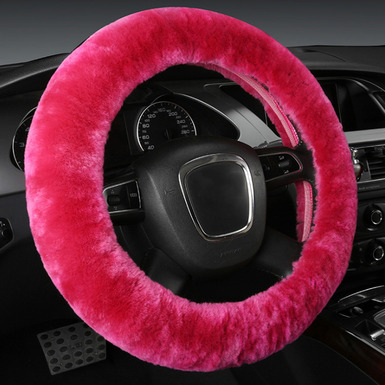 Colorful Short Hair Sheepskin Steering Wheel Cover