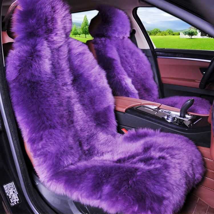 Violet Genuine Sheepskin Wrap Seat Cover